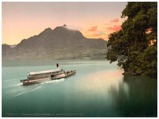 The Lake of the Four Cantons, evening tints, Lake Lucerne, Switzerland 0400-2896