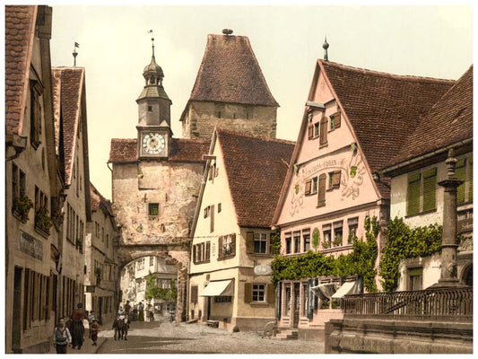 Archway and St. Mark's Tower, Rothenburg (i.e. ob der Tayber), Bavaria, Germany 0400-2980