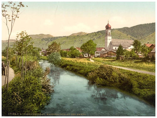 A Scene on the Ammer, Oberammergau, Upper Bavaria, Germany 0400-3307