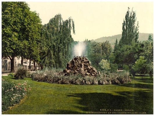 A fountain in the Allee de Lichtenthal (i.e. Lichtentaler All'ee), Baden-Baden, Baden, Germany 0400-3367