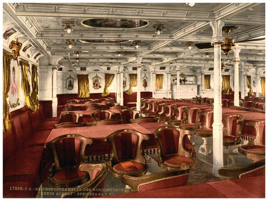 "Konig Albert," dining room, first class, North German Lloyd, Royal Mail Steamers 0400-3776