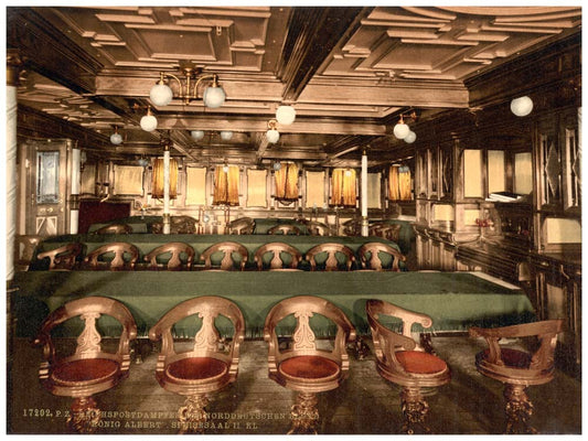 "Konig Albert," dining room, second class, North German Lloyd, Royal Mail Steamer 0400-3777