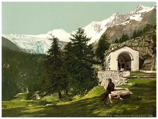 A chapel near Saas Fee, Valais, Alps of, Switzerland 0400-4524