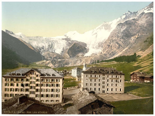 Saas Fee, the hotels, Valais, Alps of, Switzerland 0400-4525
