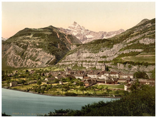 St. Maurice and Dent du Midi, Valais, Alps of, Switzerland 0400-4539