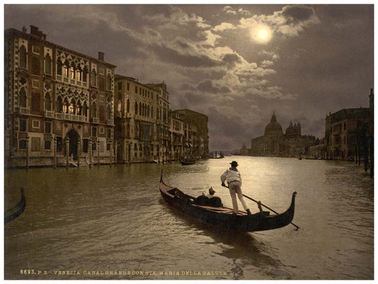 Grand Canal by moonlight, Venice, Italy 0400-4599