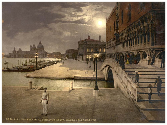 Doge's Palace and St. Mark's by moonlight, Venice, Italy 0400-4600