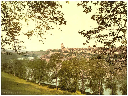 General view of the town, with Kirchenfeld Bridge, as seen from Muristalden, Berne, Switzerland 0400-4625