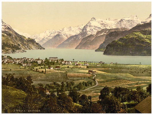 Brunnen and the Alps, Lake Lucerne, Switzerland 0400-5010