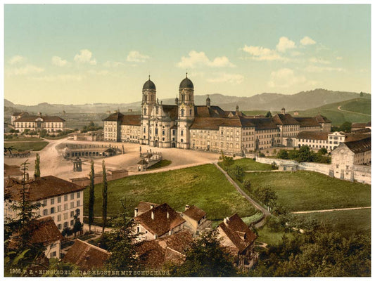 Einsiedeln, schoolhouse and monastery, Lake Lucerne, Switzerland 0400-5015
