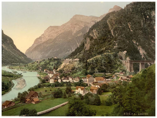 Amsteg, from the railway, St. Gotthard Railway, Switzerland 0400-5084
