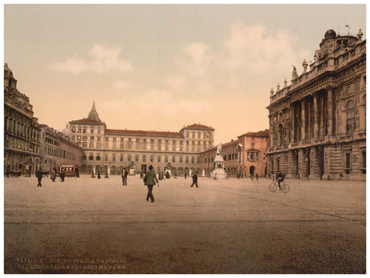 Castle Place with Royal and Madama Palaces, Turin, Italy 0400-5543