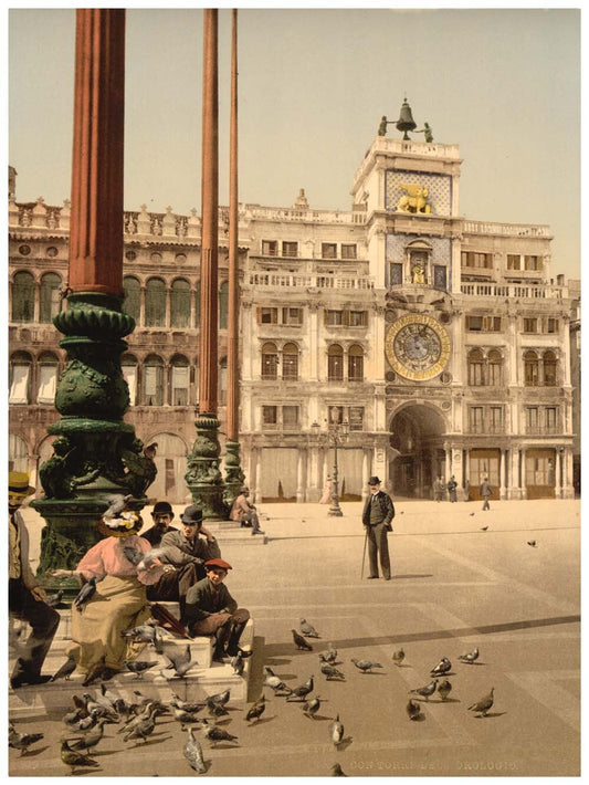 St. Mark's Place and Clock, Venice, Italy 0400-5570