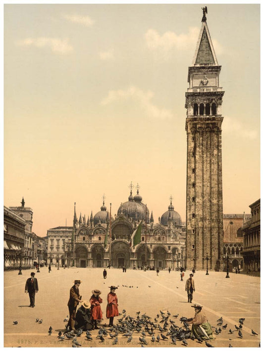 St. Mark's Place, with campanile, Venice, Italy 0400-5572