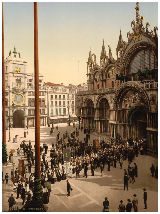 Procession in front of St. Mark's, Venice, Italy 0400-5577