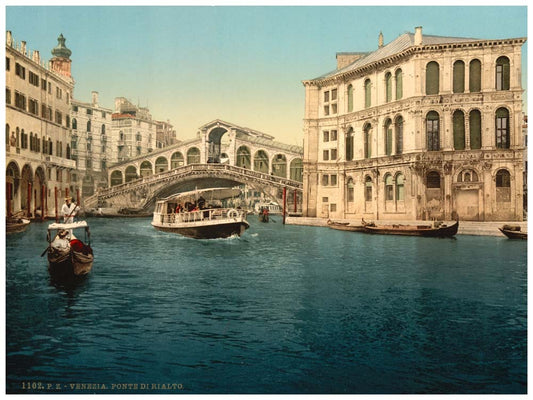 The Grand Canal with the Rialto Bridge, Venice, Italy 0400-5583