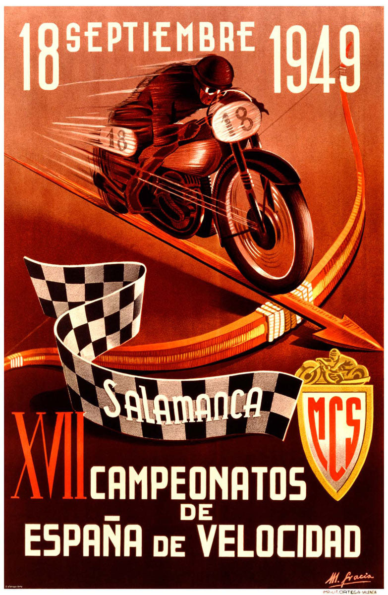 Spanish Motorcycle Championships 1949 Spain poster  0000-0023