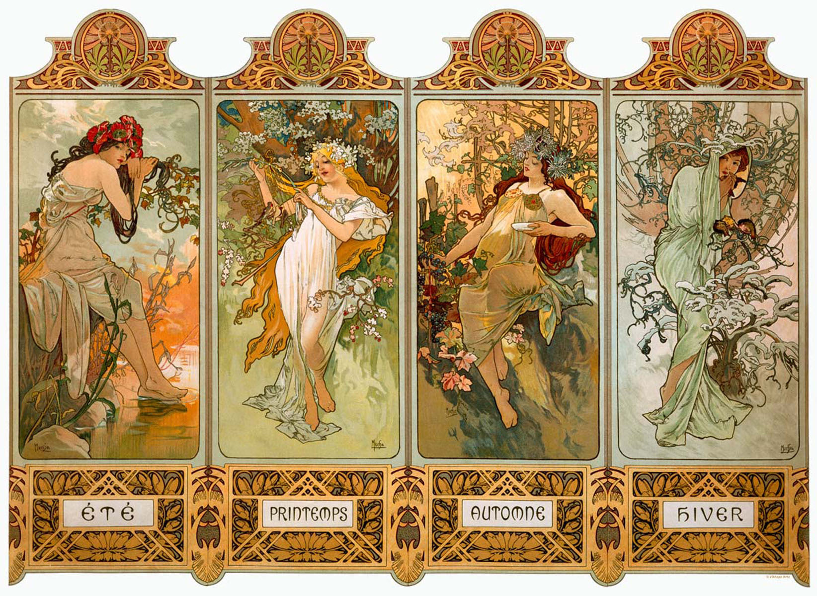 Mucha Nouveau Four Seasons Posters 0000-0915