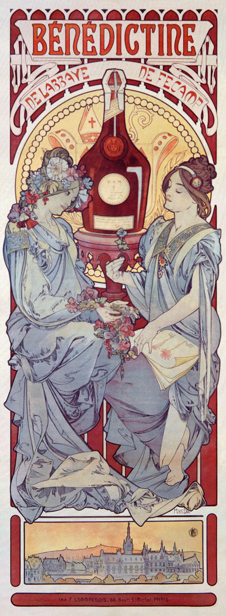 Mucha Nouveau Benedictine Liqueur Poster 0000-1009