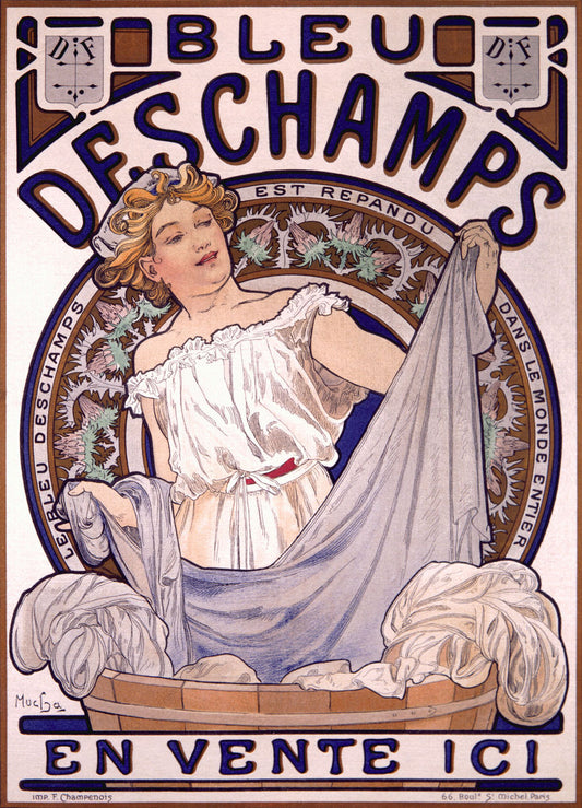 Mucha Nouveau Bleu Deschampes Poster 0000-1256