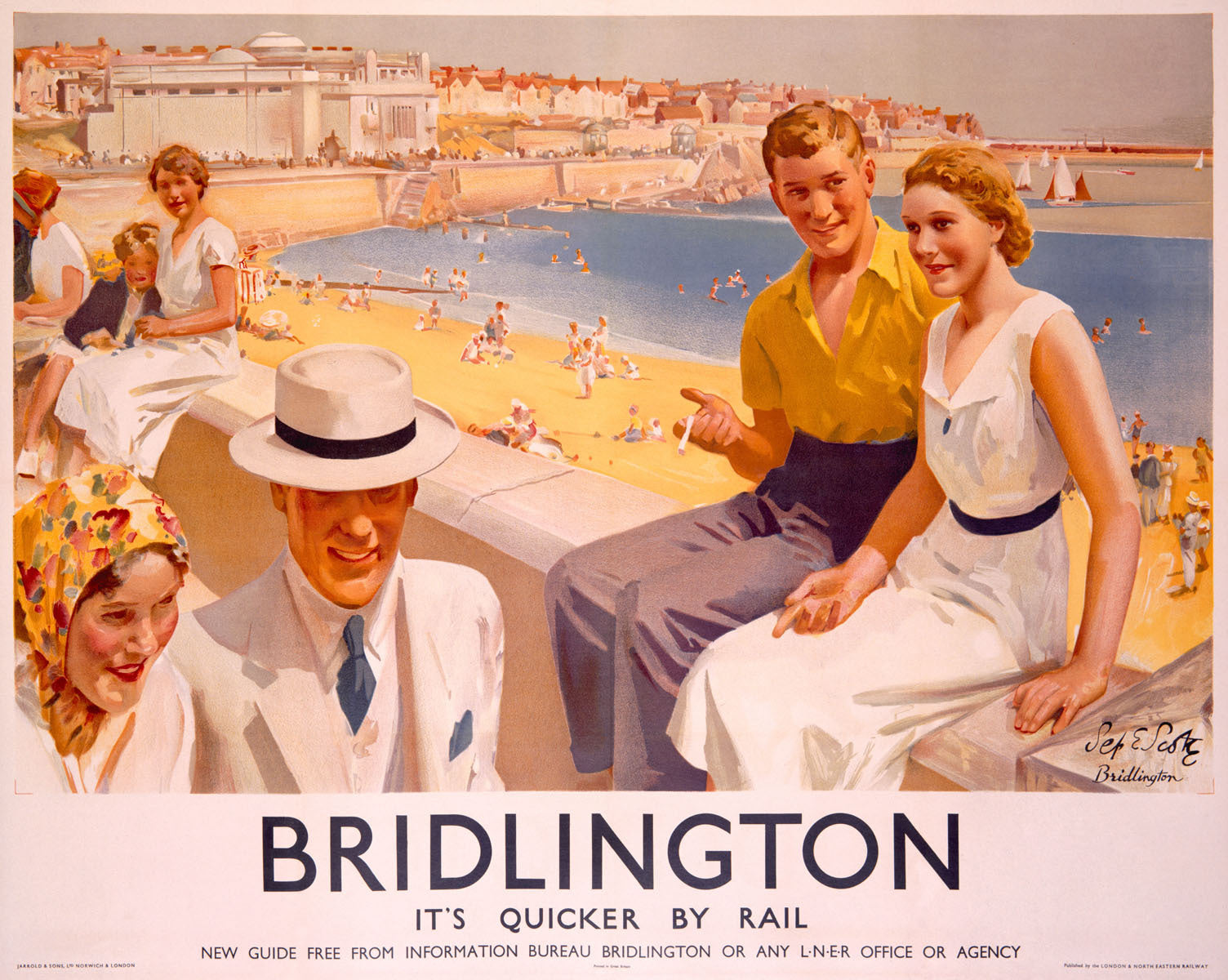 LNER Railway Bridlington Beach Poster 0000-1266