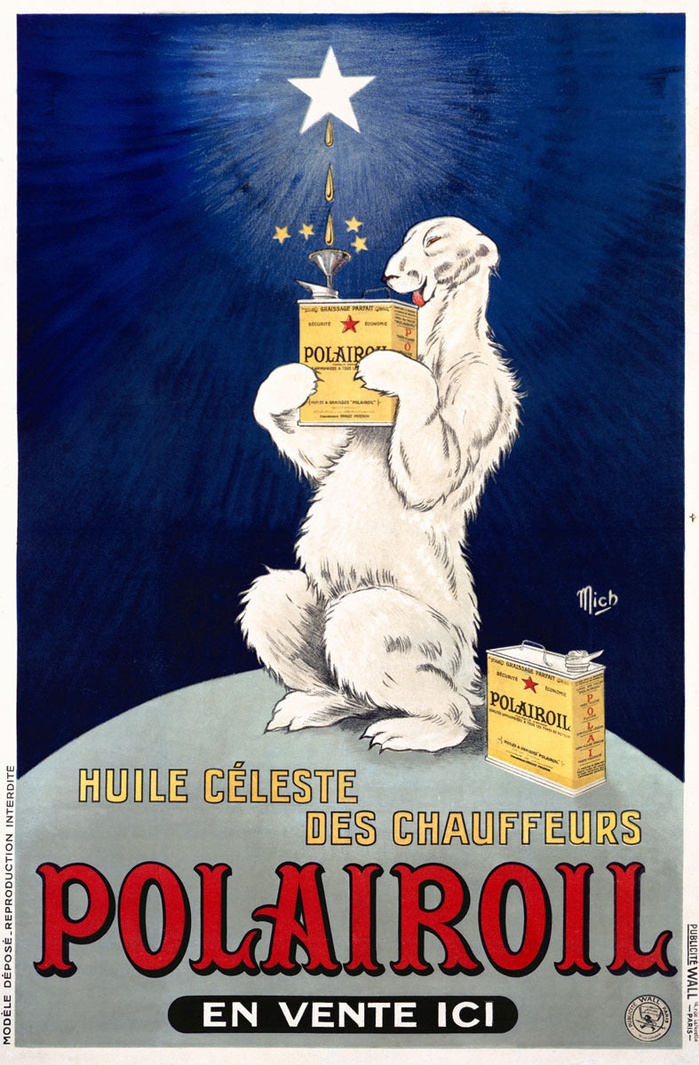 Polairoil Motor Oil PoLar Bear Poster 0000-1295