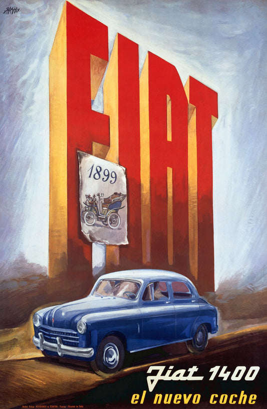 Fiat 1400 El Nuevo Coche Poster 0000-1317