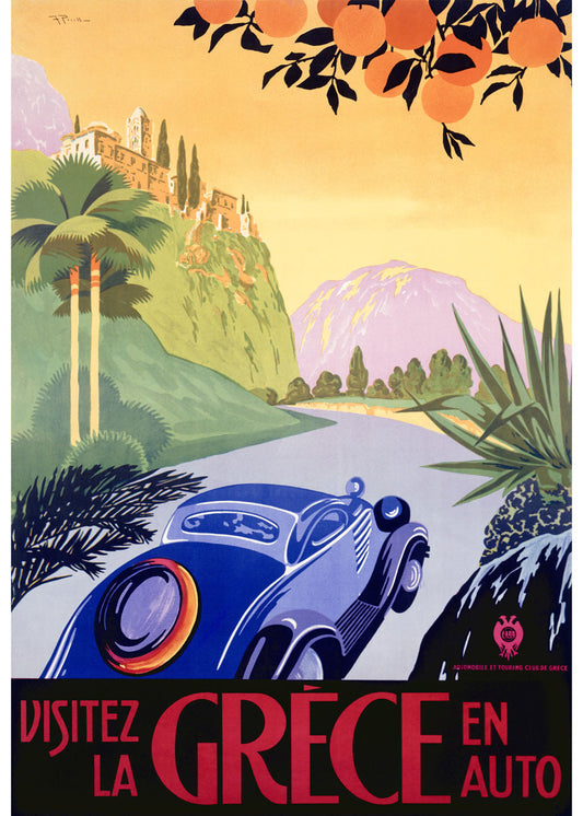 Greece Automobile Travel Poster 0000-6277