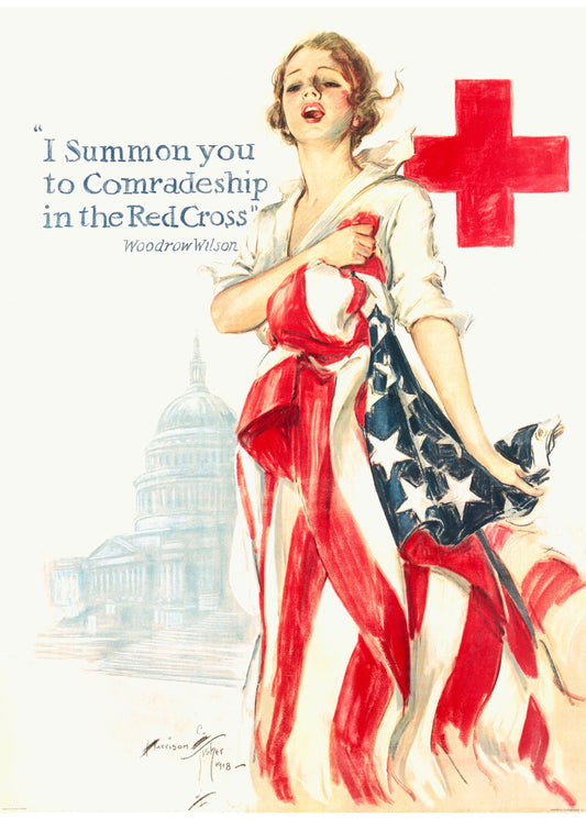 Red Cross lady Liberty Comradeship Poster 0000-6379