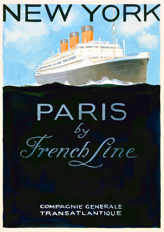 French Line New York Paris Poster 0000-6393