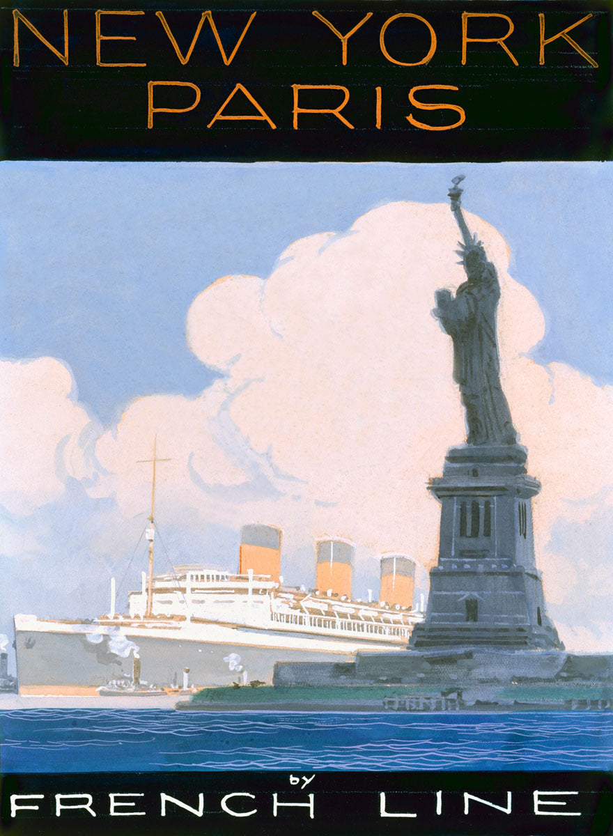 French Oceanline New York Paris Poster 0000-6498