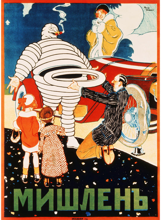 Russian Michelin Bibendum Tire Poster 0000-6696