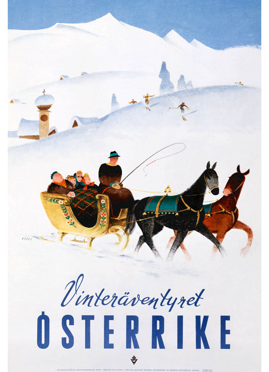 Osterrike Winter Snow Sleigh Poster 0000-6877