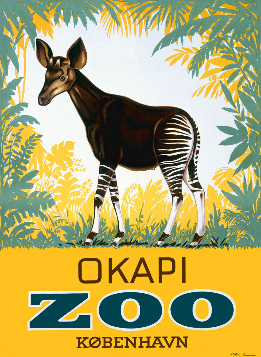 Okapi Copenhagen Zoo Poster 0000-6931