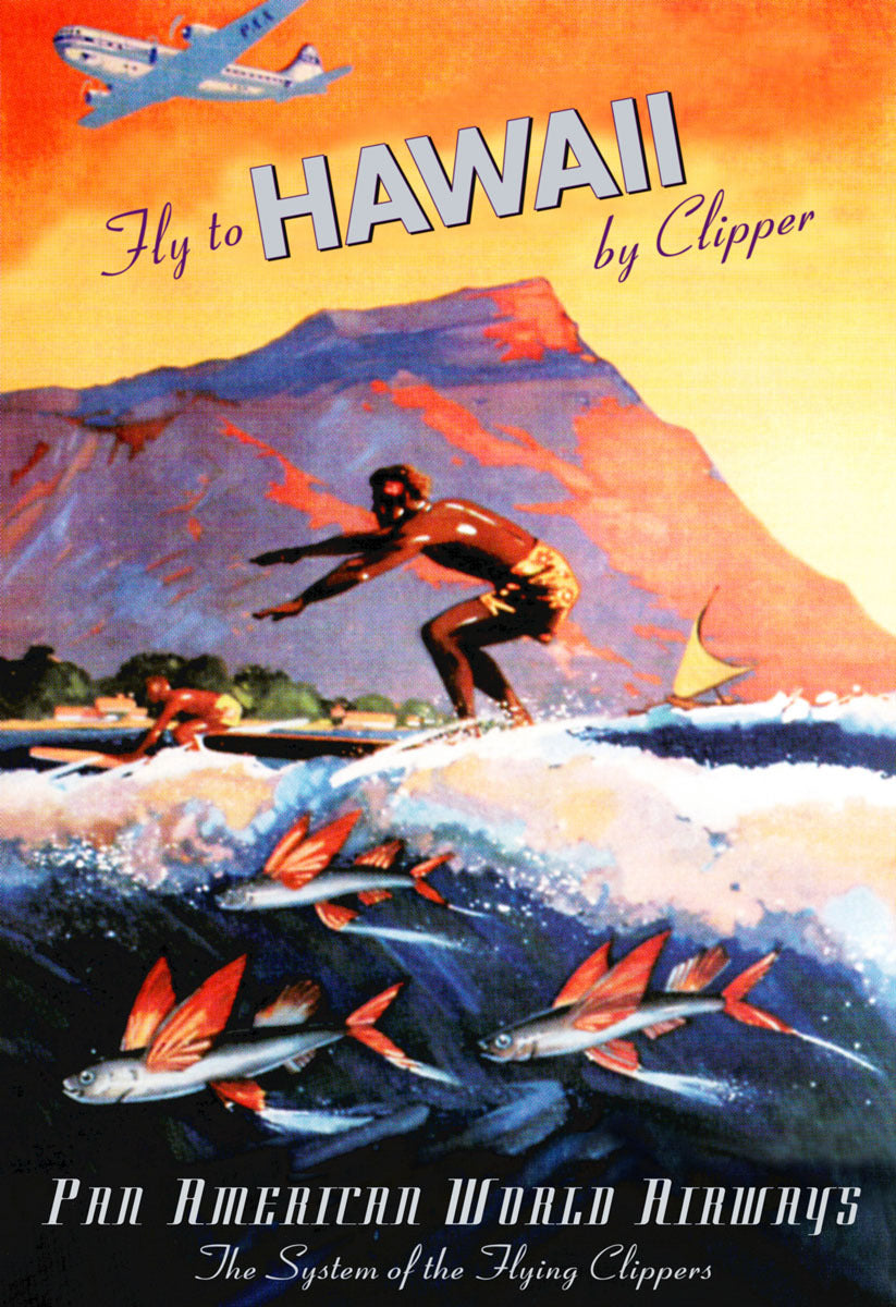 Pan American Clipper to Hawaii Surf Poster 0000-8054