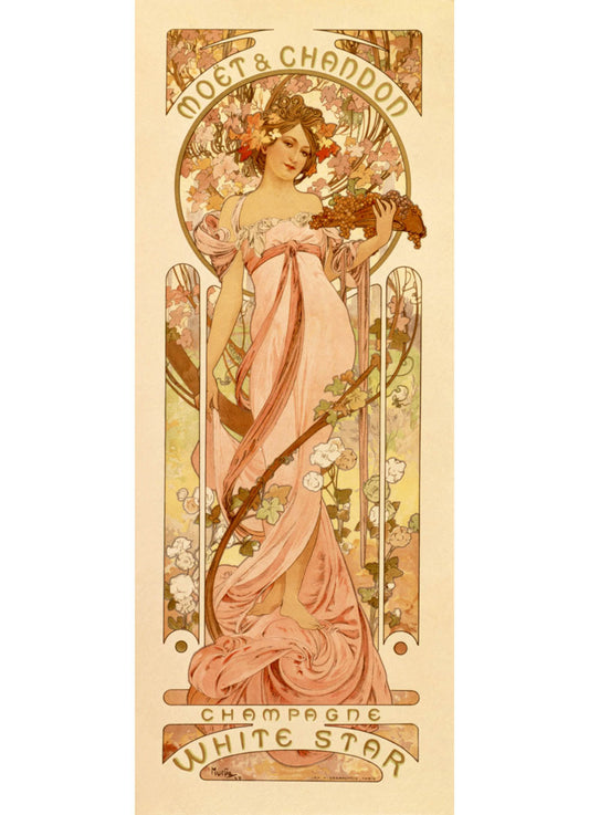 Mucha White Star Champagne Poster 0000-8184