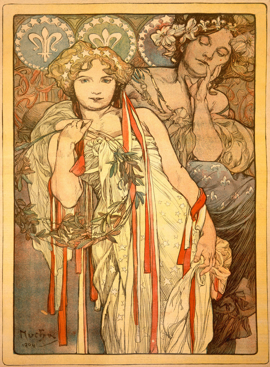 Mucha Nouveau Friendship Poster 0000-8280