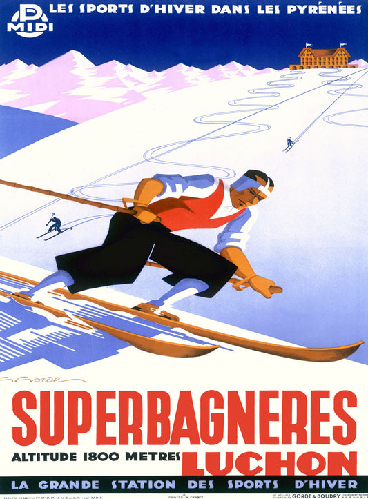 Luchon Superbagneres Snow Ski Poster 0000-8284