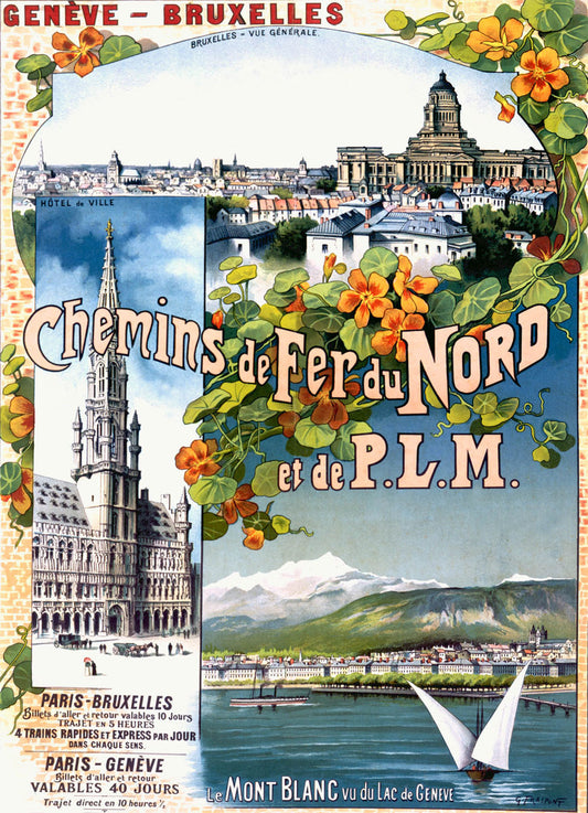 PLM Nothern Railroads Brussels Poster 0000-8351