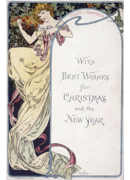 Mucha Nouveau Christmas Card Poster 0000-8472