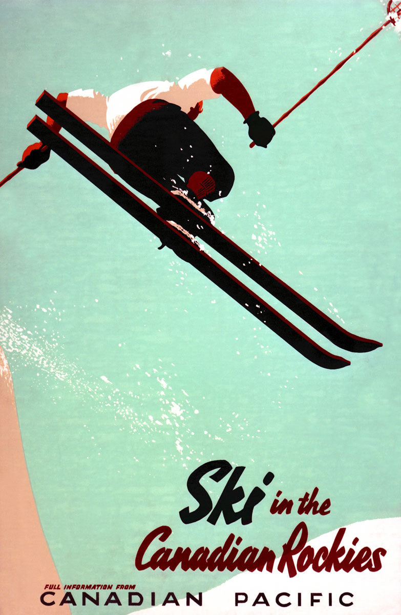 Canadian Pacific Snow Ski Rockies Poster 0000-8748