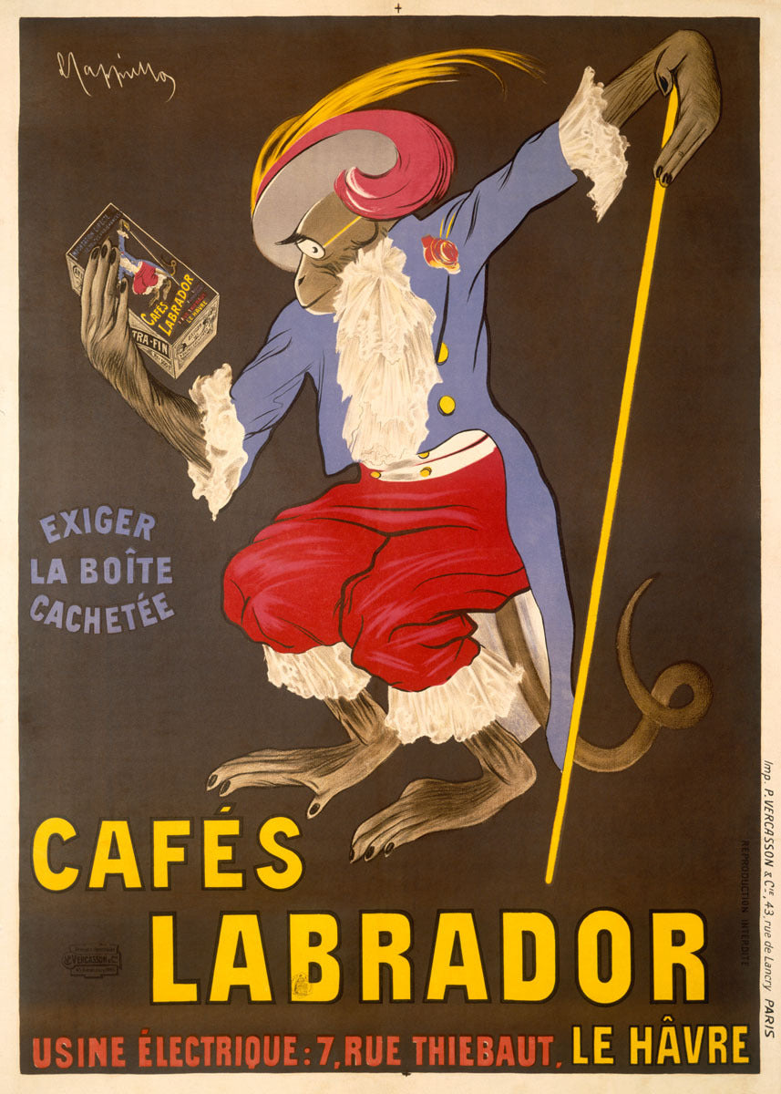 Leonetto Cappiello Cafes Labrador Vintage Poster 0000-9075