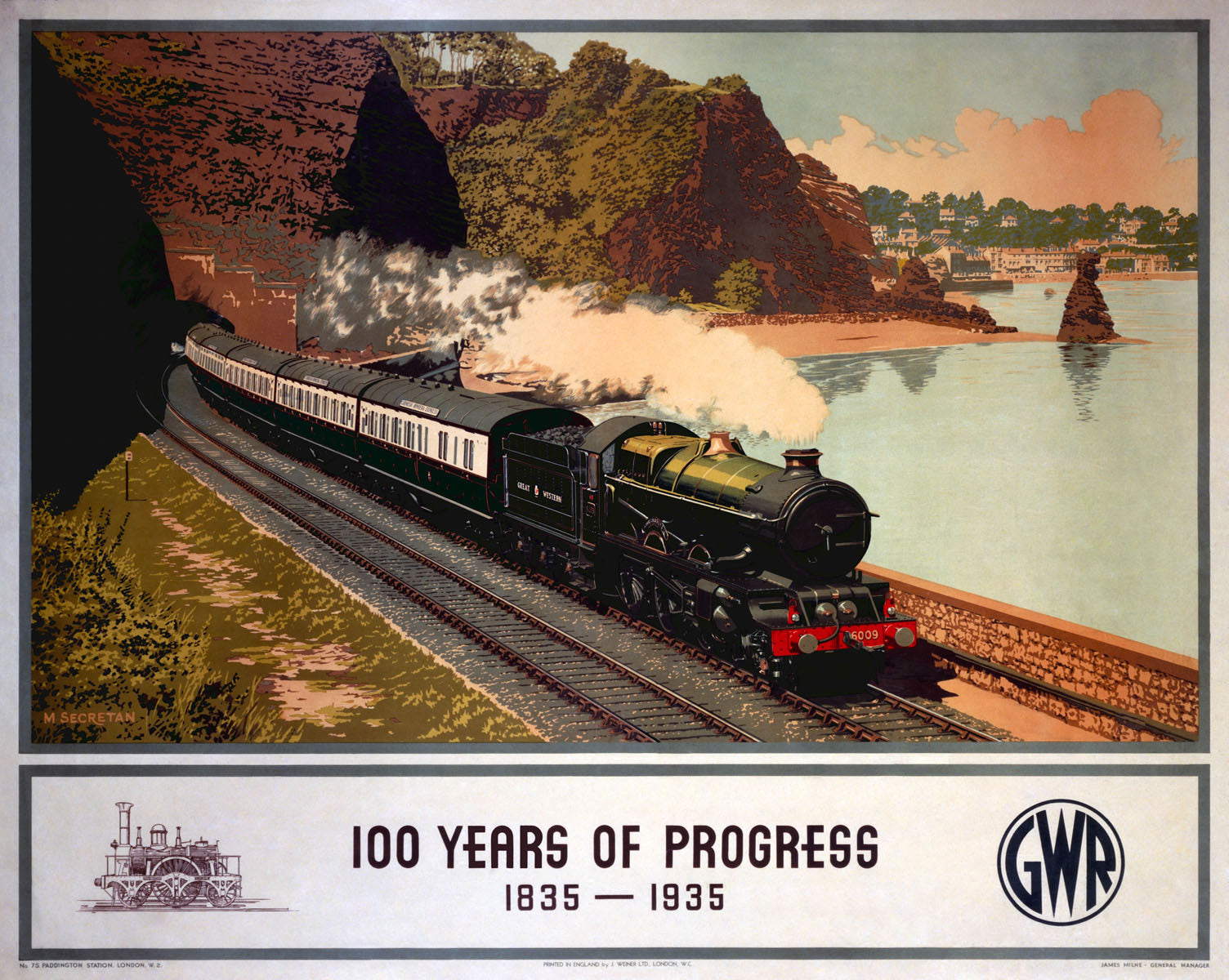 100 Years of Progress, 1835-1935 GWR poster 0001-3081