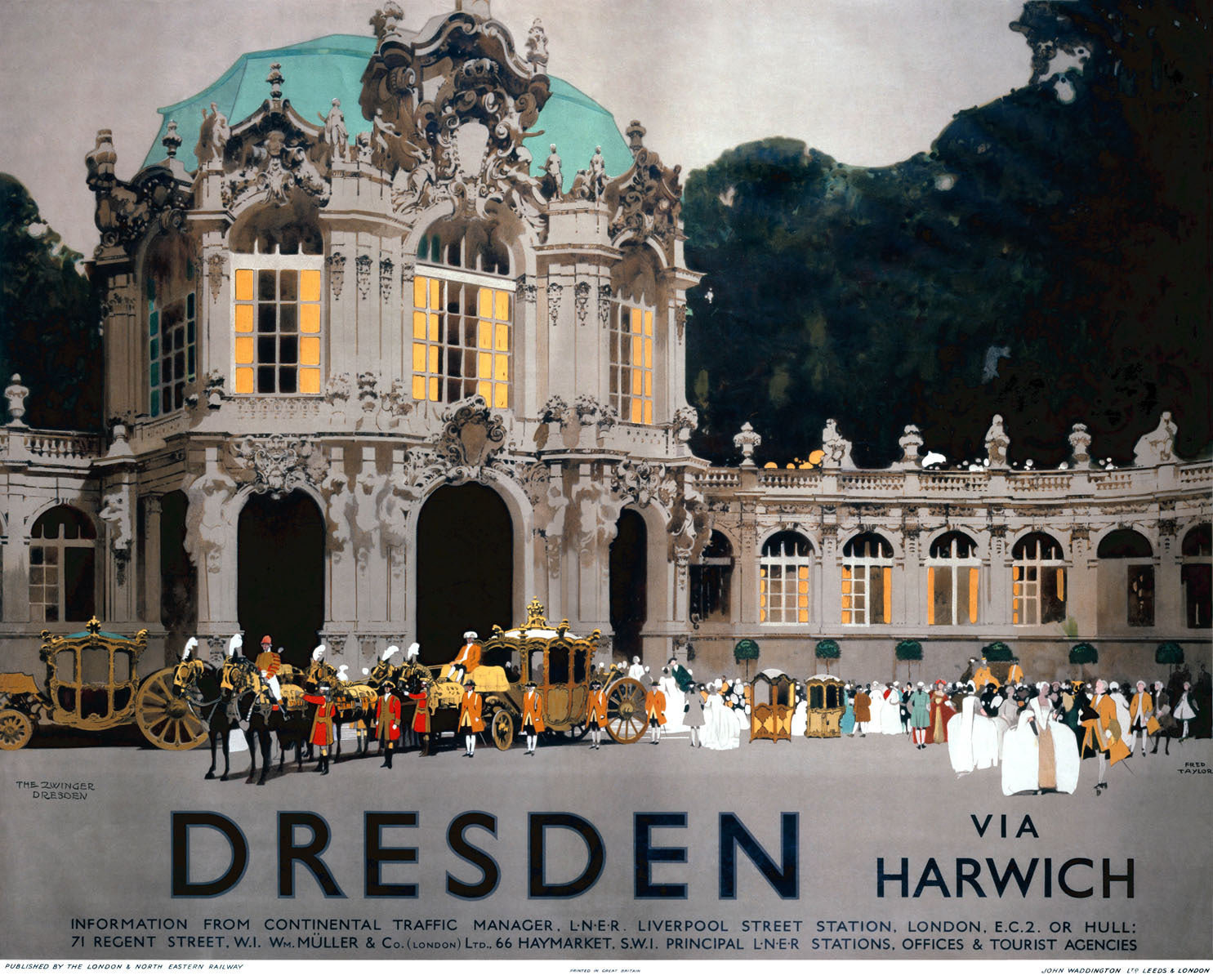 Dresden via Harwich LNER poster, 1923-1947. 0001-3096