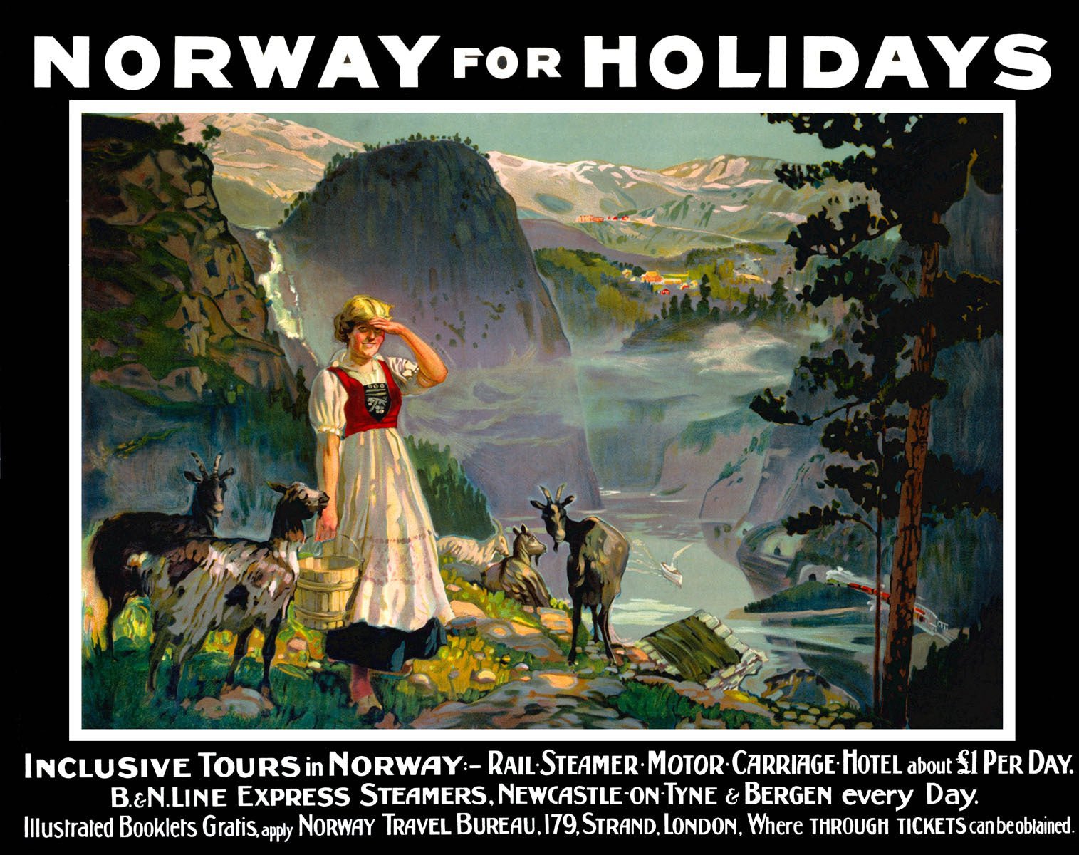 Norway for Holidays', B&N Line poster, c 1930s. 0001-3121