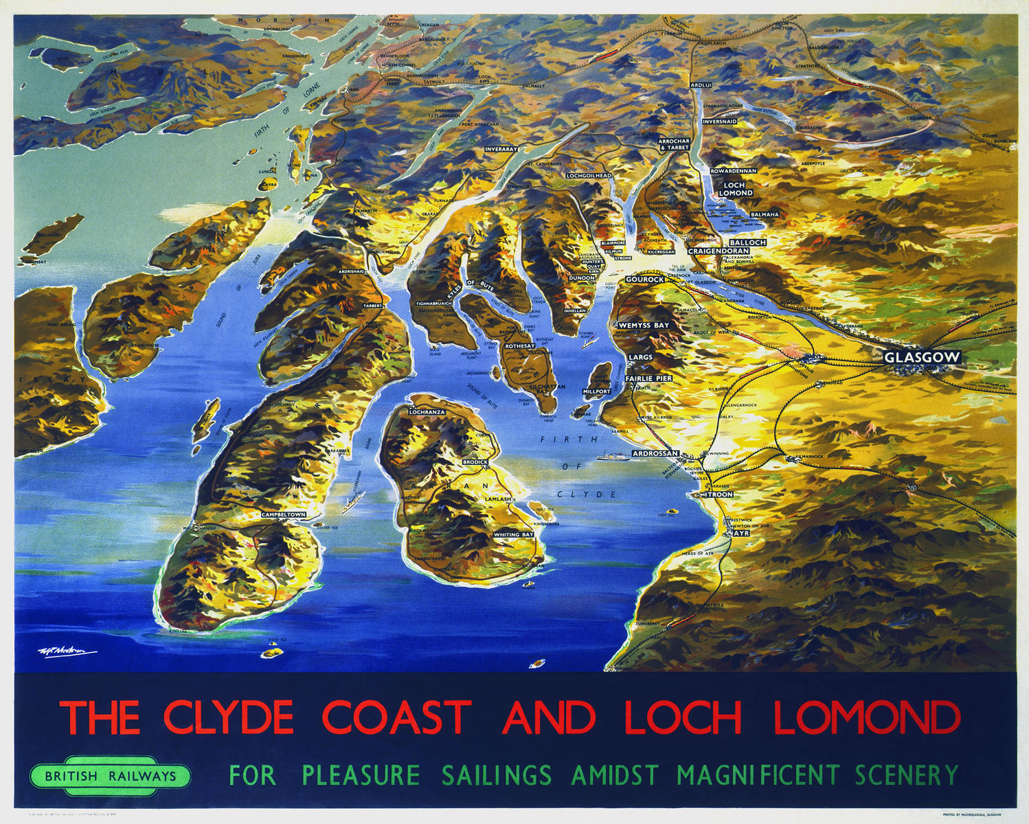 The Clyde Coast and Loch Lomond, BR poster, 1955. 0001-3123