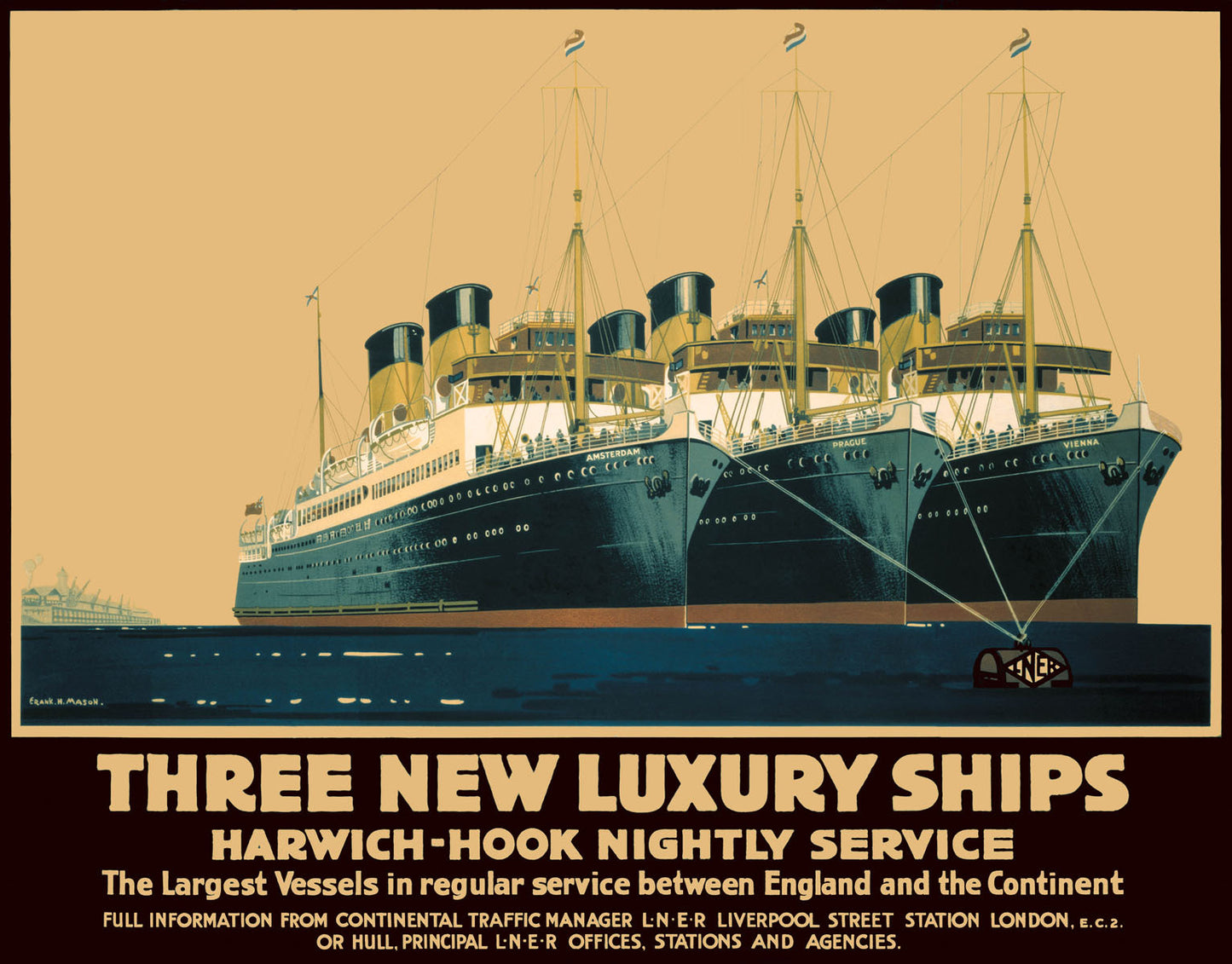 Three New Luxury Ships, LNER poster, 1935. 0001-3175