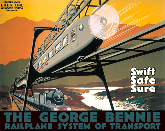 The George Bennie Railplane, LNER poster, 1929. 0001-3178