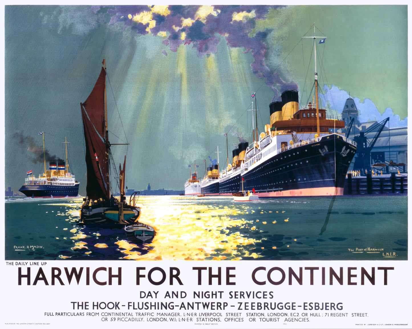 Harwich for the Continent, LNER poster, 1940. 0001-3254