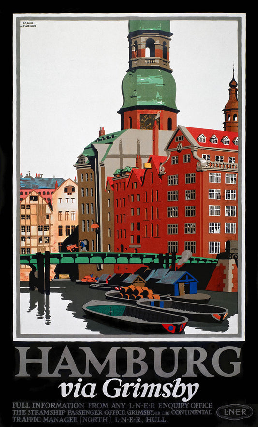 Hamburg via Grimsby, LNER poster, c 1927. 0001-3259